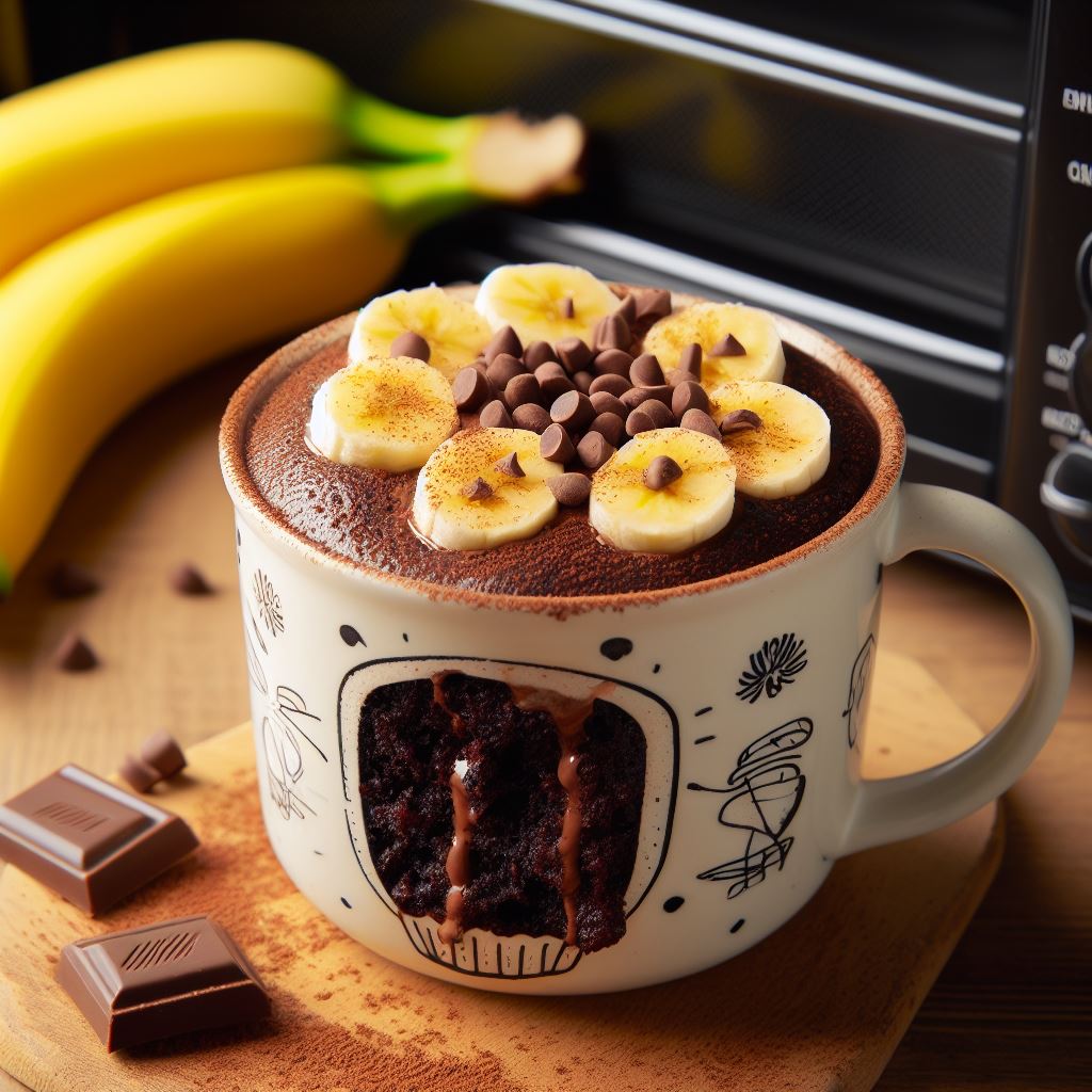 Mug Cake de Plátano y Chocolate