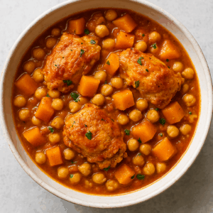 Guiso de Pollo con Garbanzos y Calabaza