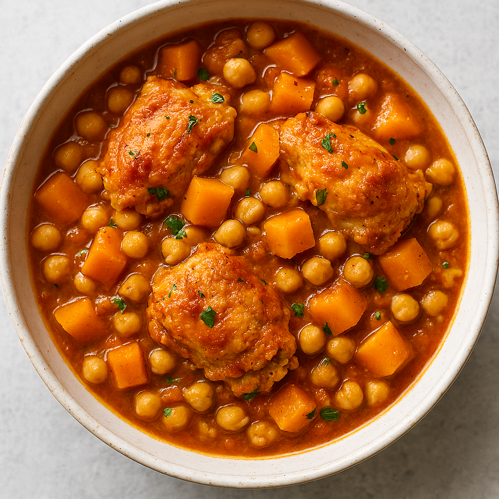 Guiso de Pollo con Garbanzos y Calabaza