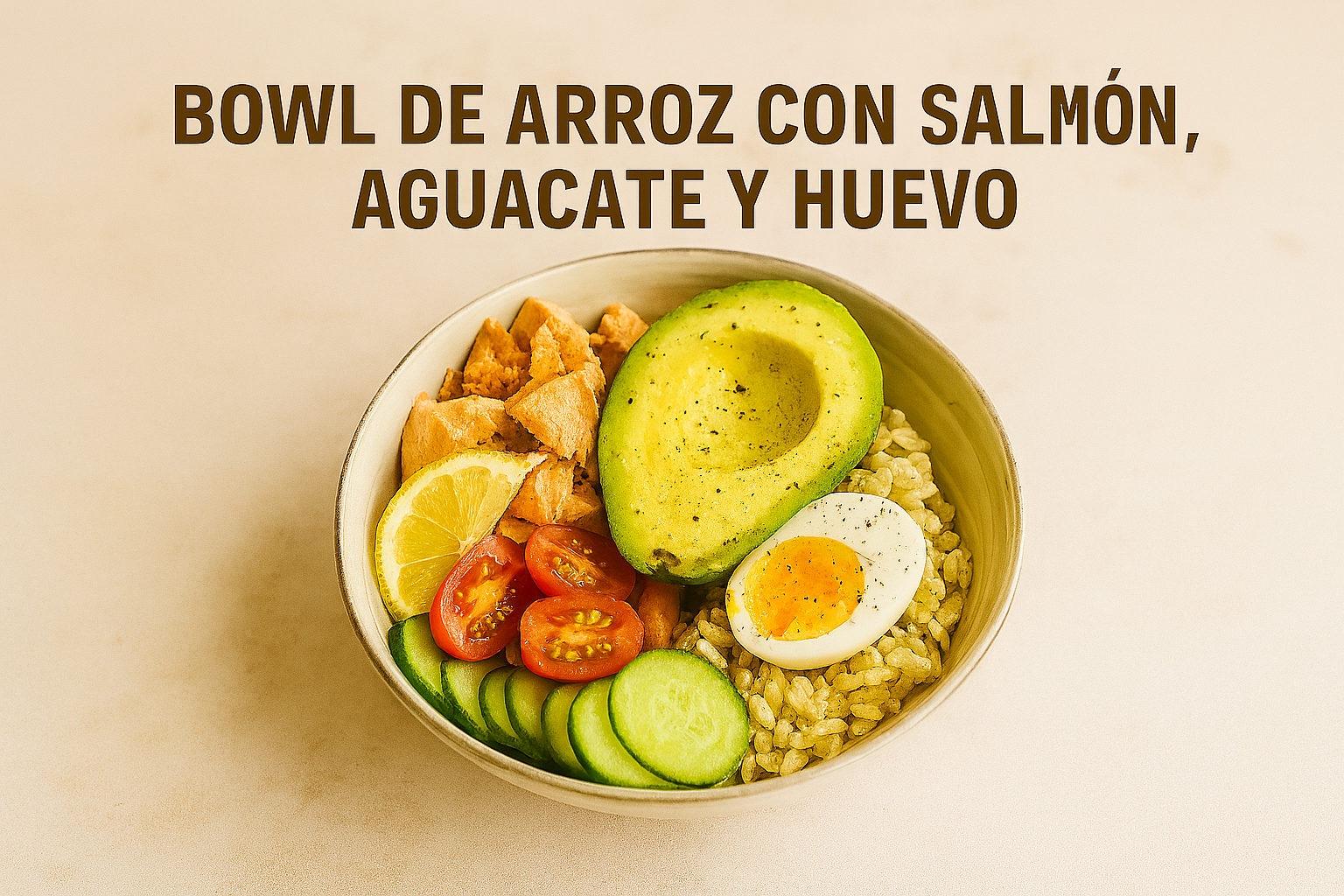 bowl de arroz con salmón
