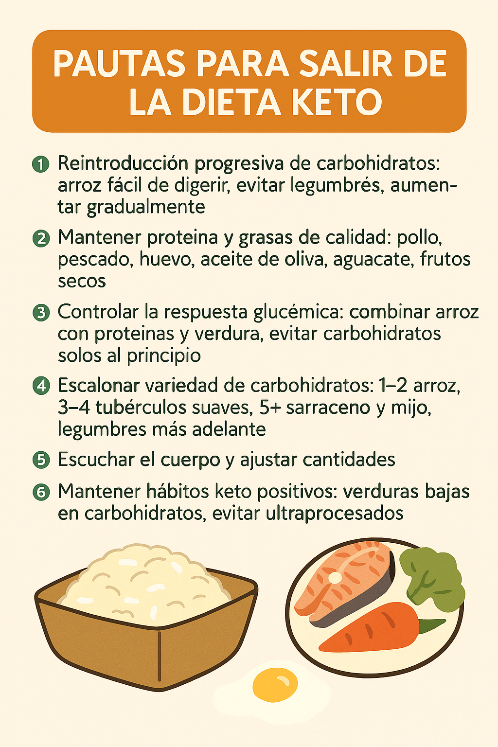 Pautas para salir de la Dieta Keto