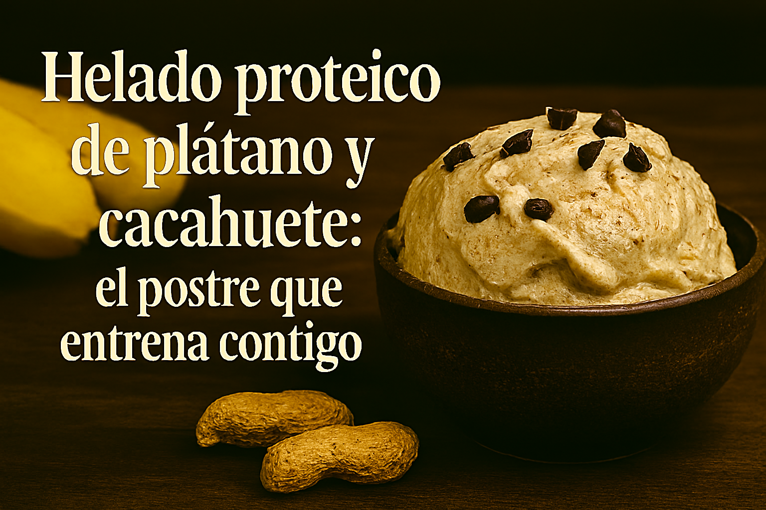 Helado proteico de plátano y cacahuete