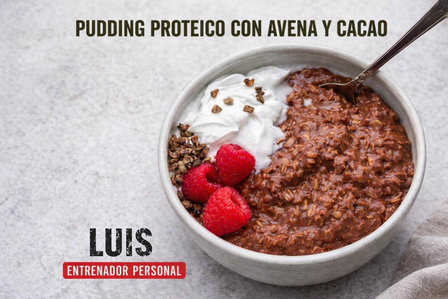 Pudding Proteico de Avena y Cacao
